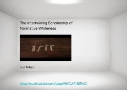A blank white room surrounding a YouTube screenshot and the title of the piece