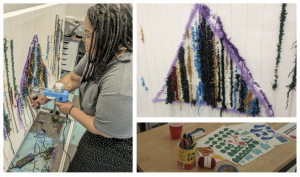 Collage of tufting workshop